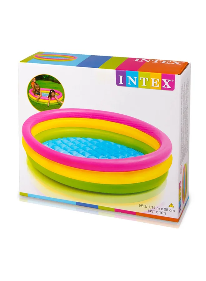 INTEX 3 Ring Multicolor Portable Inflatable Lightweight Compact Circular Swimming Pool