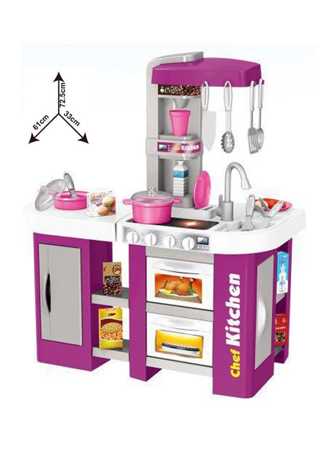 Portable Lightweight Compact Unique Authentic Pretend Creative Kitchen Playset 61X33X72.5cm - Image 2