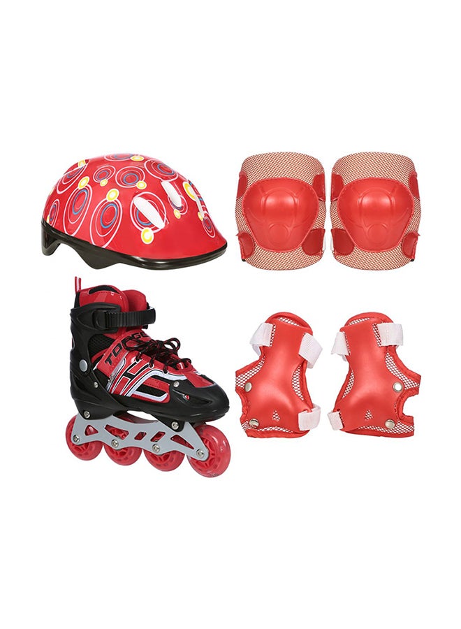 Top Gear TG-9006 Skate Shoes With Lightning Wheels And Safety Accessories Set Red/Black/White  - Image 2
