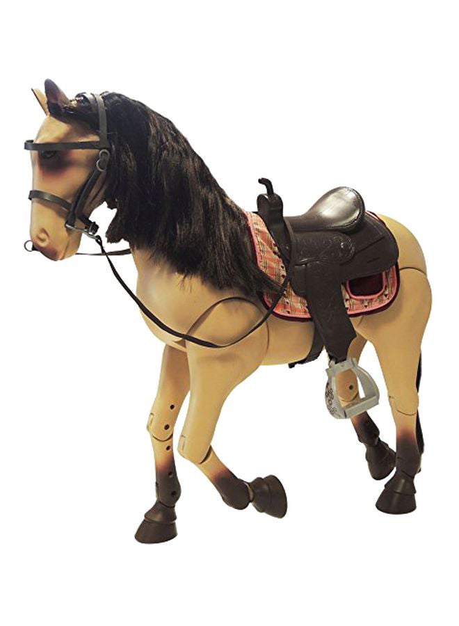 Our Generation Posable Cheval Flexible Morgan Horse With Brown Saddle And Grooming Accessories 46cm  - Image 4
