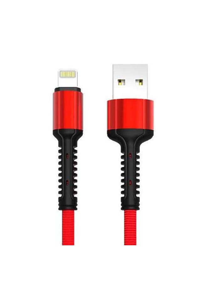 LDNIO - Lightning To USB Data Sync And Charging Cable For Apple iPhone Red/Black - Image 1