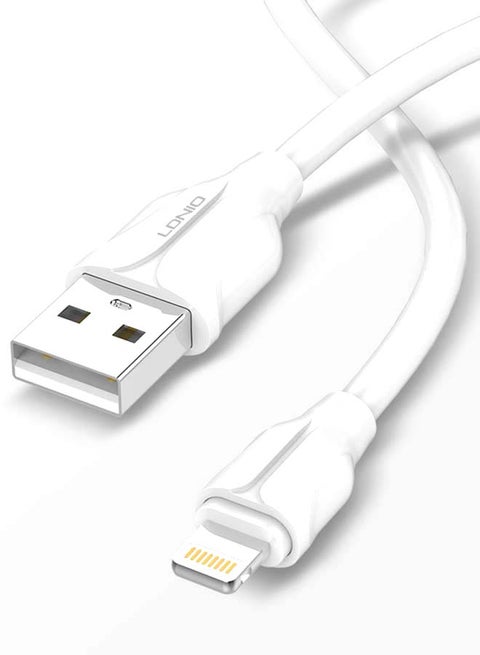 USB To Lightning Data Sync And Charging Cable For Apple iPhone White