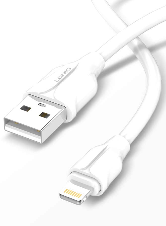 USB To Lightning Data Sync And Charging Cable For Apple iPhone White