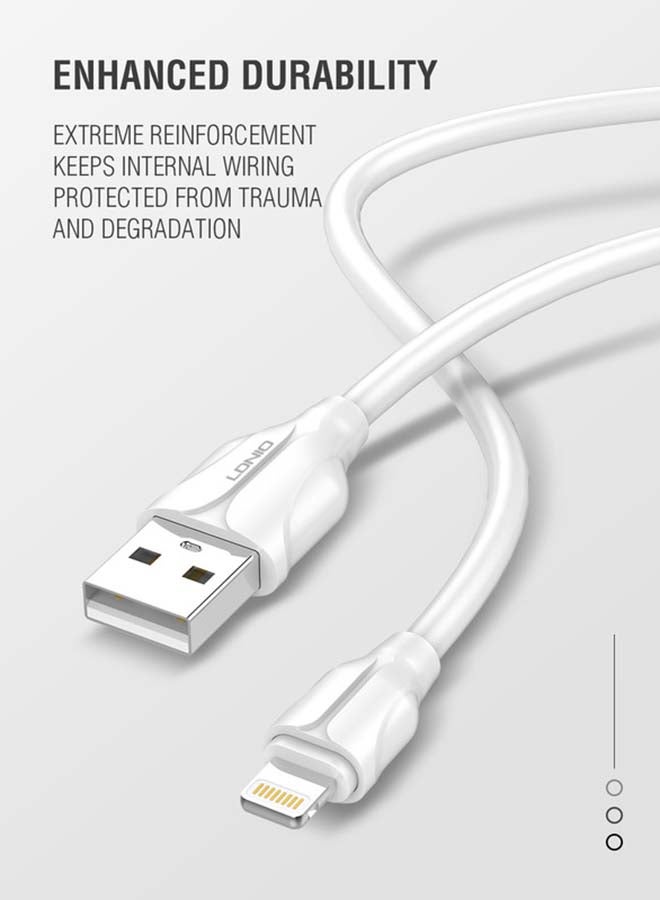 USB To Lightning Data Sync And Charging Cable For Apple iPhone White