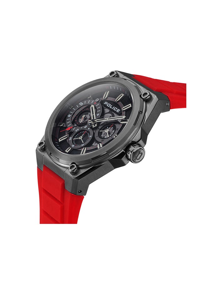 POLICE Men's Salkantay Chronograph Silicone Wrist Watch PEWJQ2203203 - 45mm - Red  - Image 2