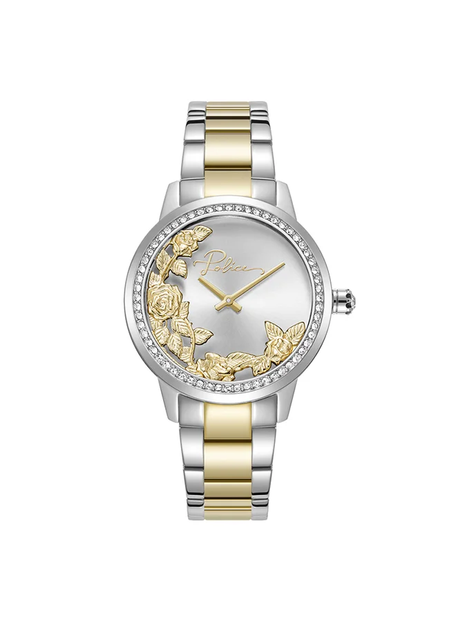 بوليس Police Camii Analogue Quartz Movement Silver Dial with Gold and Silver Bracelet Watch for Women - PEWLG2202241