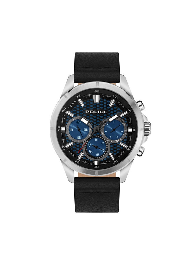 POLICE Men's Malawi Chronograph Leather Wrist Watch PEWJF2204104 - 45mm - Black - Image 1