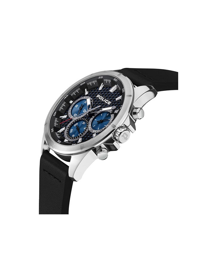 POLICE Men's Malawi Chronograph Leather Wrist Watch PEWJF2204104 - 45mm - Black - Image 2