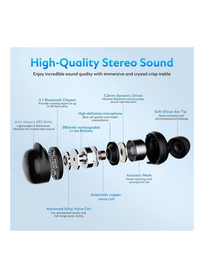 T17 True Wireless Earbuds Black