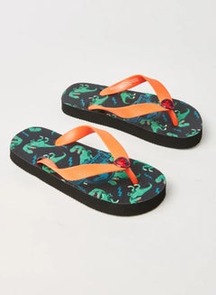 Casual Printed Slip-On Flip Flops Green