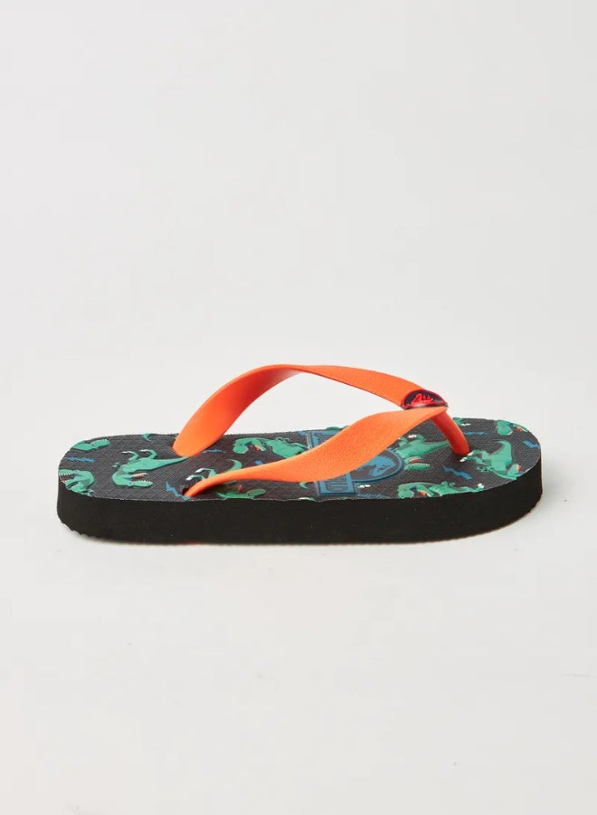 NEON - Casual Printed Slip-On Flip Flops Green - Image 1