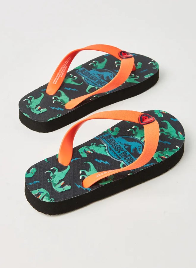 NEON - Casual Printed Slip-On Flip Flops Green - Image 1