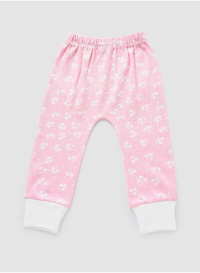 Zarafa Mid Rise Floral Print Pyjama Rose Pink  - Image 1