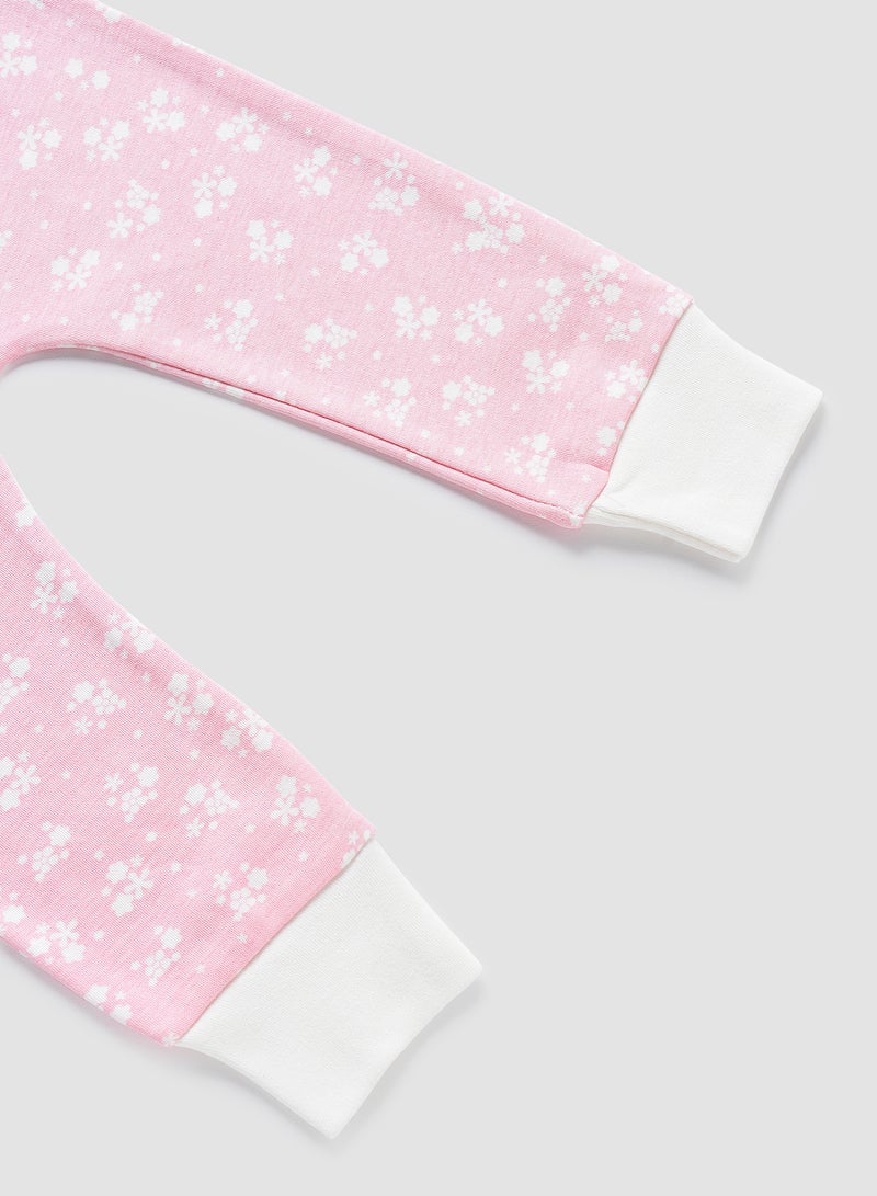 Zarafa Mid Rise Floral Print Pyjama Rose Pink  - Image 3