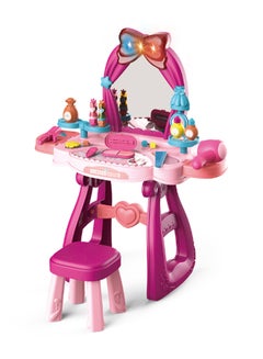 mumbo Jumbo 36-Piece Of Makeup Accessories Girl's Beauty Play Desk With  Tools, Music And Light Feature Installed For Fun Filled Pretend Play Makeup 57 x 29 x 69.5cm  - Image 2