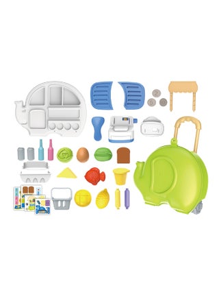 30-Piece Supermarket And Grocery Shopping  Pull Bar Box(Elephant Shape Stroller Bag) Pretend Play Set With Shopping Accessories 26.5 x 41 x 29cm - v1651842459/N48603539A_1