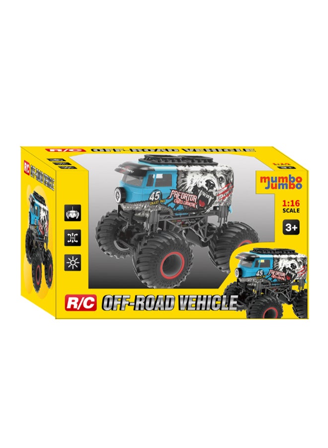 mumbo Jumbo - 1:16 Remote Control Off-Road Vehicle With Remote For Boys For All Tarrain Monster Truck With Impressive Design And 2.4 Ghz Controller For High Precision And Speed 28 x 23 x 23cm - Image 1
