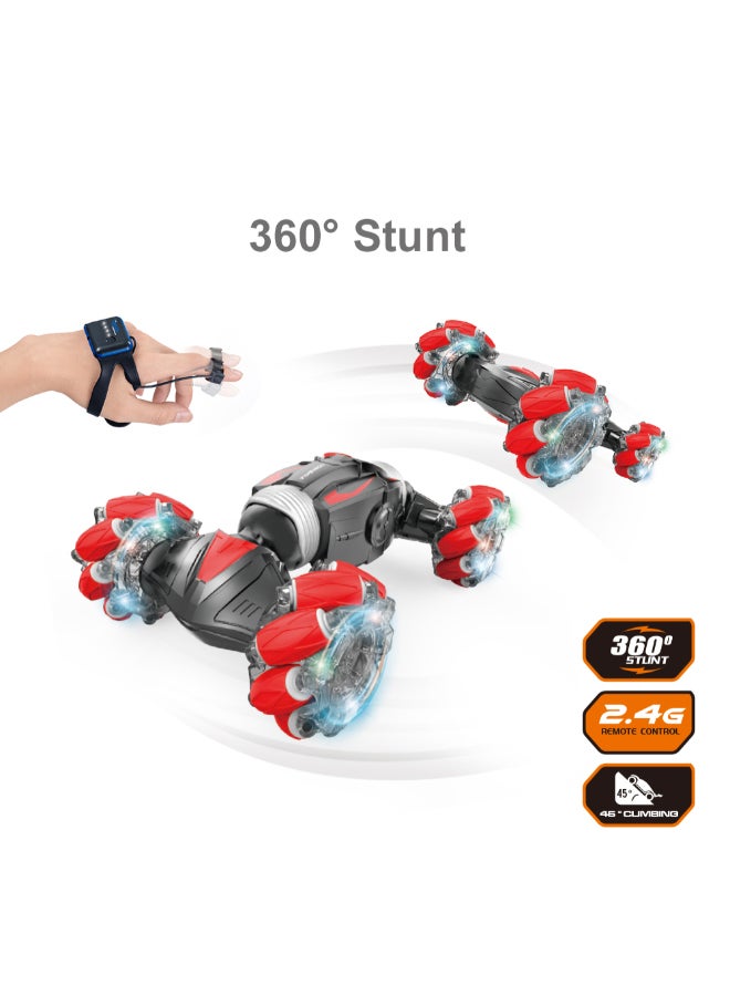 mumbo Jumbo - 1:16 Oblique Wheel Stunt Remote Control Car With Hand Sensor Watch Remote Control, With 360 Degree Rotation And Flip, High Speed 29 x 18 x 8cm - Image 1