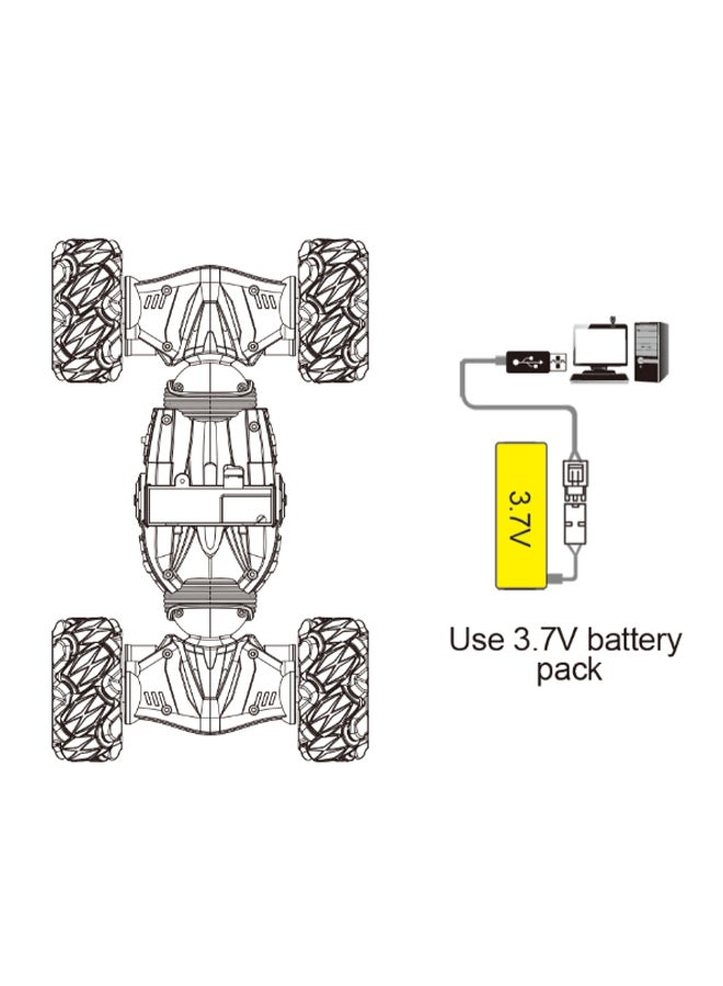 mumbo Jumbo - 1:16 Oblique Wheel Stunt Remote Control Car With Hand Sensor Watch Remote Control, With 360 Degree Rotation And Flip, High Speed 29 x 18 x 8cm - Image 1