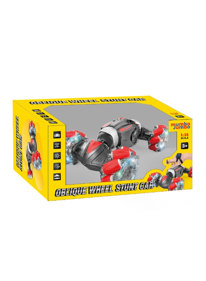 mumbo Jumbo - 1:16 Oblique Wheel Stunt Remote Control Car With Hand Sensor Watch Remote Control, With 360 Degree Rotation And Flip, High Speed 29 x 18 x 8cm - Image 1
