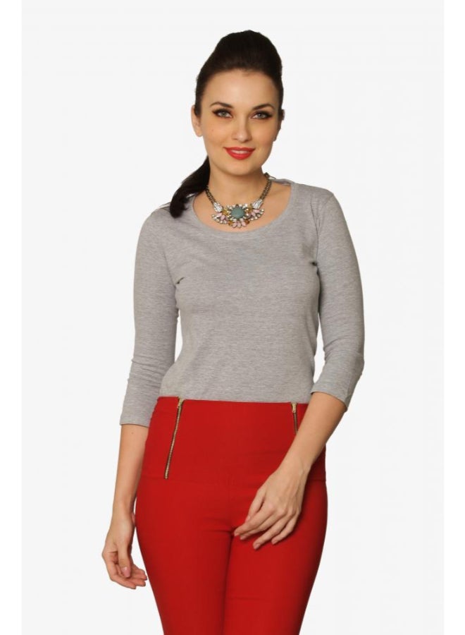 Miss Chase Easy Does It T-Shirt Grey  - Image 1
