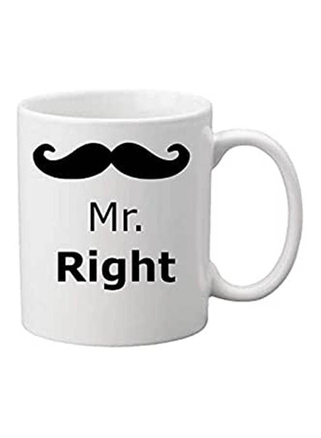 Ceramic Mug With Mr. Right Design White 