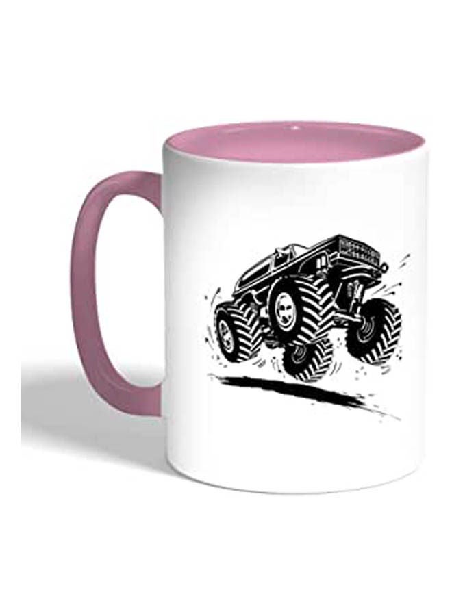 Decalac Printed Coffee Mug, Pink Color, Modified Car Multicolour