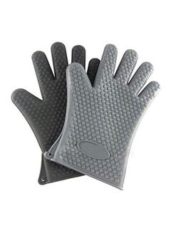 ماركة غير محددة Heat Resistant Silicone Gloves Grey  - Image 2