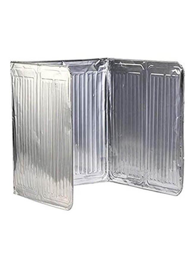 Kitchen Stove Foil Plate Prevent Oil Splash Cooking Baffle Silver - Image 1