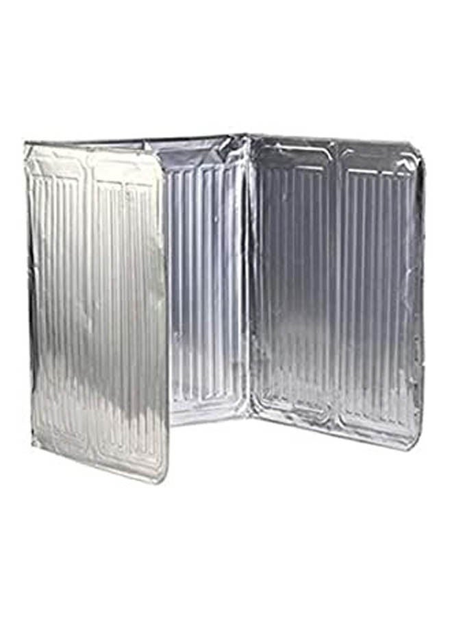 Kitchen Stove Foil Plate Prevent Oil Splash Cooking Baffle Silver - Image 1
