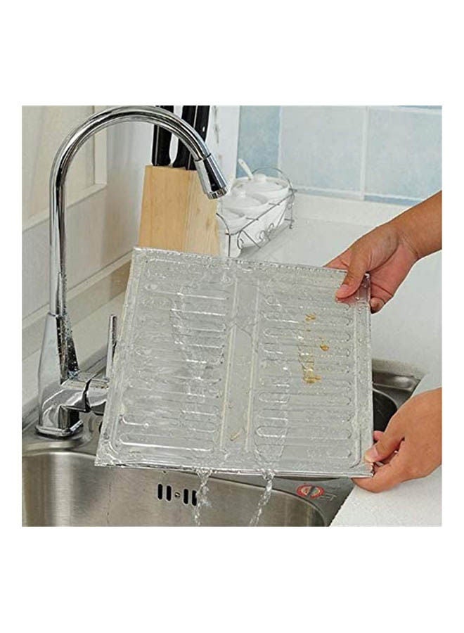 Kitchen Stove Foil Plate Prevent Oil Splash Cooking Baffle Silver - Image 2