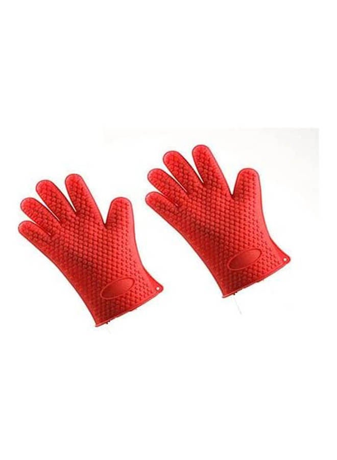 1 Pair Of Microwave Oven Glove Red