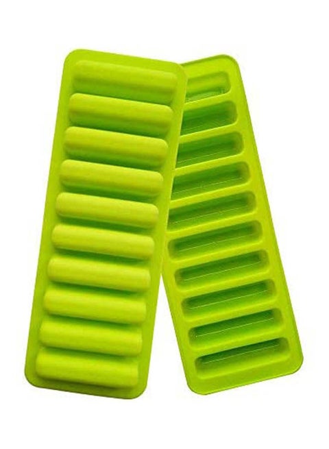 10 Grids Cylinder Ice Cube Tray Jelly Chocolate Cookie Mold Green