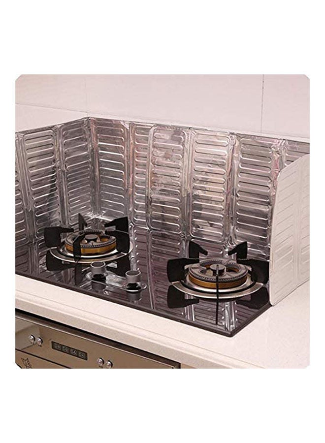 1Pcs Cooking Frying Oil Splash Guard Foil Gas Stove Shield Oil Splatter Screen Oil Removal Board Kitchen Tool Silver - Image 2