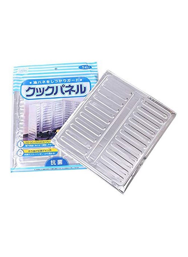 1Pcs Kitchen Stove Foil Plate Gas Stove Baffle Plate Foil Frying Oil Splash Guard Cooking Cover Silver - Image 1