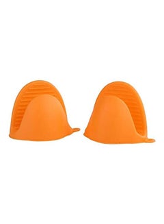 2Pcs Insulated Hand Clamp Anti-Slippery Temperature Resistant Gloves Clip Kitchen Holder Gripper Orange