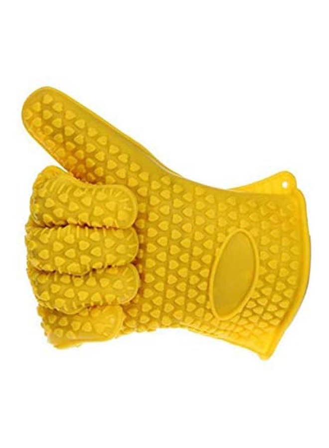 2Pcs Thicken Food Grade Oven Glove Heat Resistant Barbecue Drill Mitt Glove Kitchen Bbq Baking Tool Accessories Yellow - Image 2