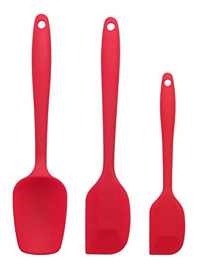 3-Piece Flexible Spatula Spatula Set Heat Resistant Red