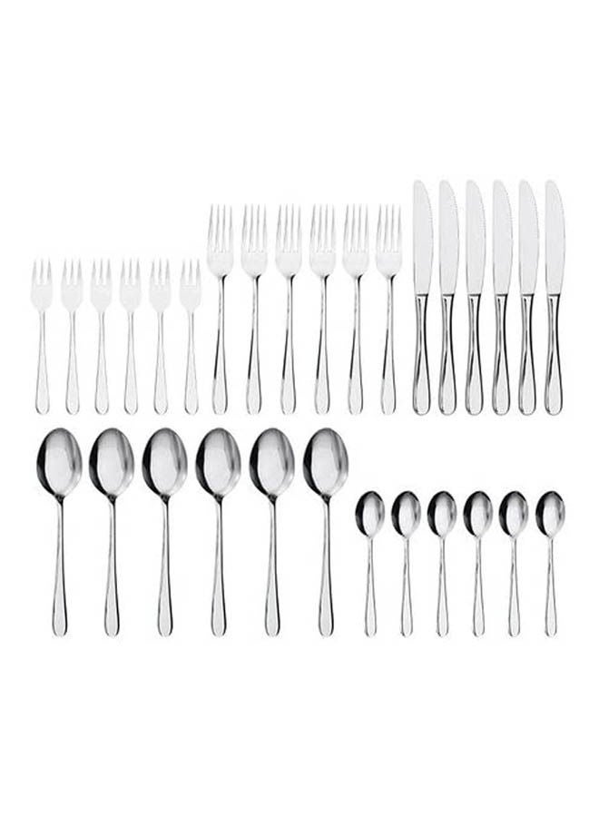 Set Of Stainless Steel Cutlery - 24 Pieces White
