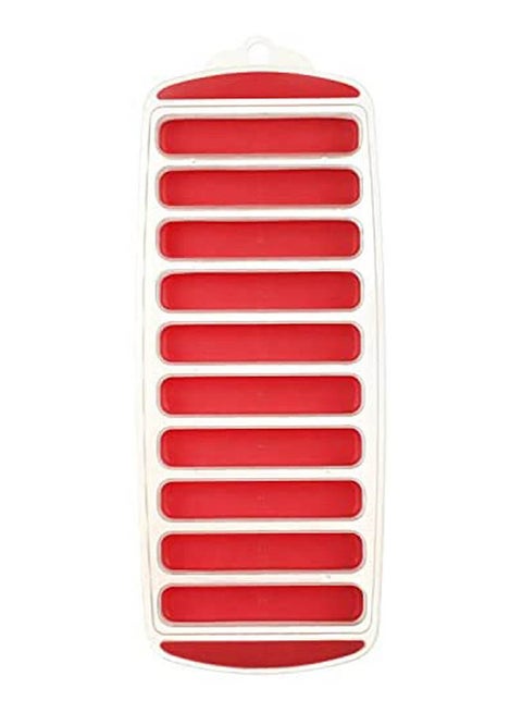Silicon Ice Tray With External Plastic Case Red