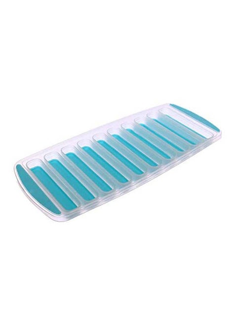 Silicon Ice Tray With External Plastic Case Blue