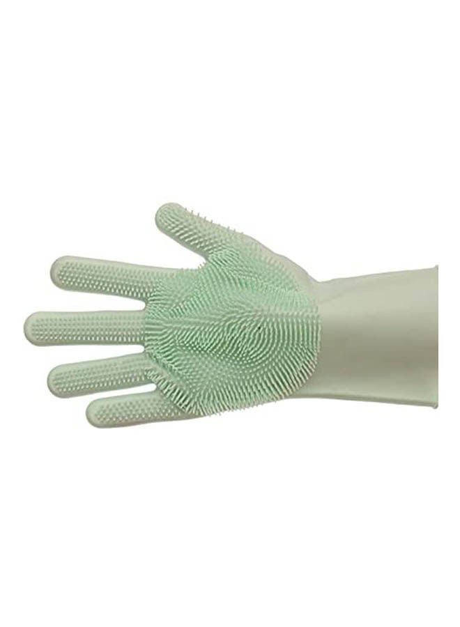 Silicon Large Gloves For Washing Plates Green 