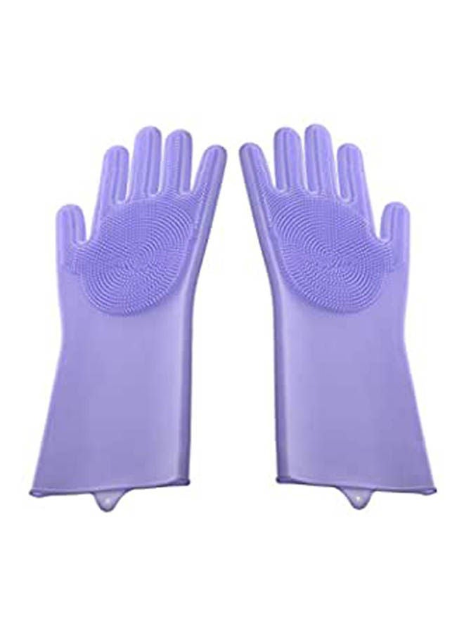 Silicon Pair Of Gloves For Kitchen Purple  - Image 1