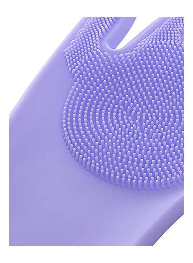 Silicon Pair Of Gloves For Kitchen Purple  - Image 2