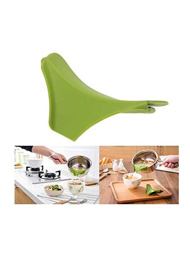 Silicone Anti-Spill Drain Pans Round Rim Green - Image 1