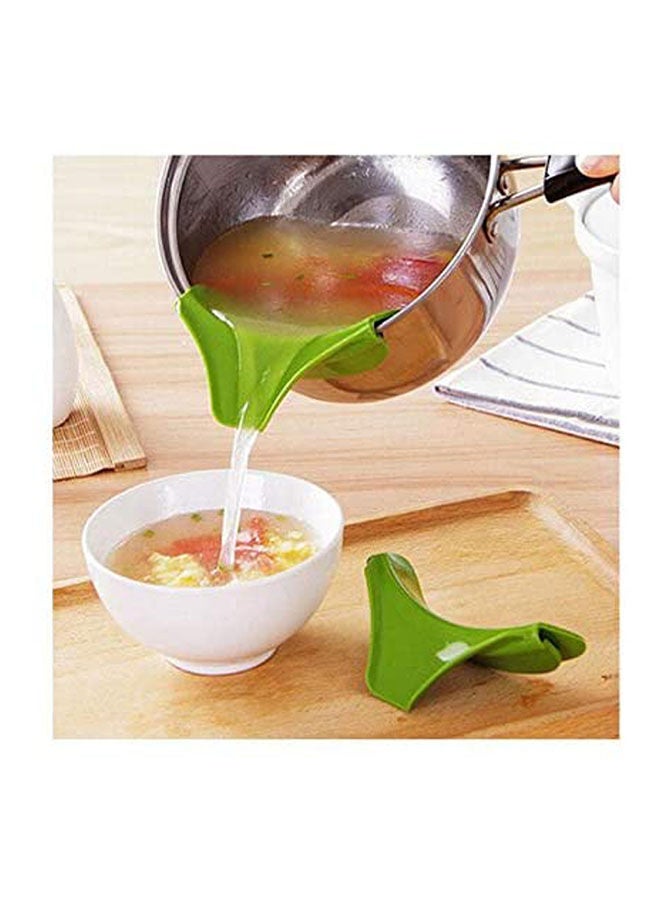 Silicone Anti-Spill Drain Pans Round Rim Green - Image 2