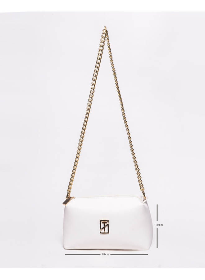 سيلفيو توري - Casual Solid Leather Cross Bag White - Image 1