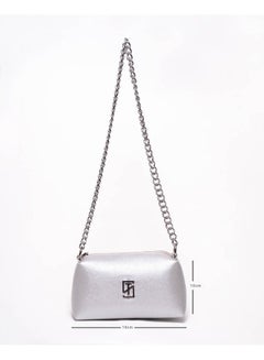 Silvio Torre Casual Solid Leather Cross Bag Silver  - Image 1