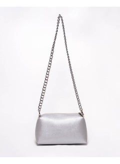 Silvio Torre Casual Solid Leather Cross Bag Silver  - Image 2