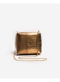 Silvio Torre Casual Solid Leather Cross Bag Gold  - Image 1